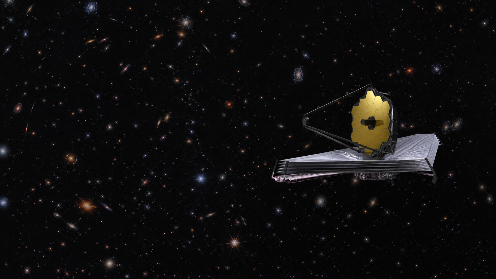 James Webb Space Telescope observing distant galaxies